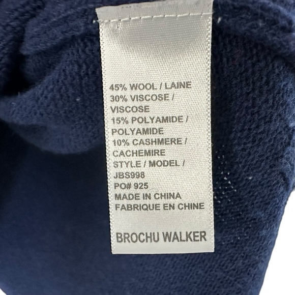 Brochu Walker Lister Sleeveless Turtleneck Sweater Small Noble Blue High Low Hem - Picture 6 of 7